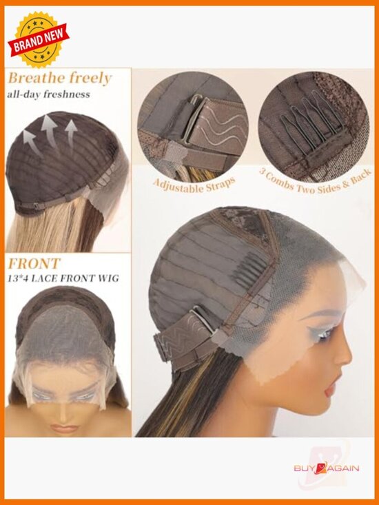 13x4 HD Lace Front Wig Straight Pre Plucked Glueless Beginner Friendly 28inch main image 3